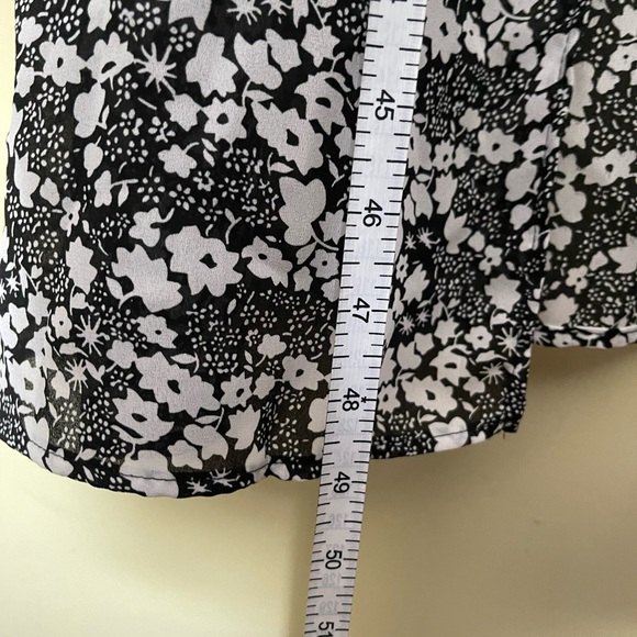 Paris Blues Vintage Y2K Full Length Black and White Floral kimono Duster - Picture 3 of 9